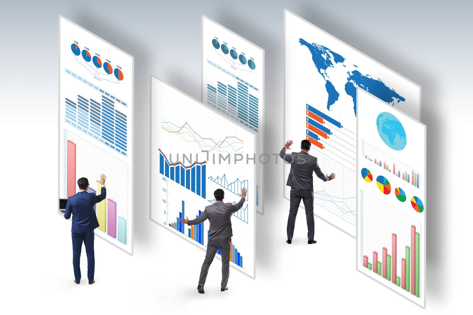 Businessman in business visualization and infographics concept by Elnur