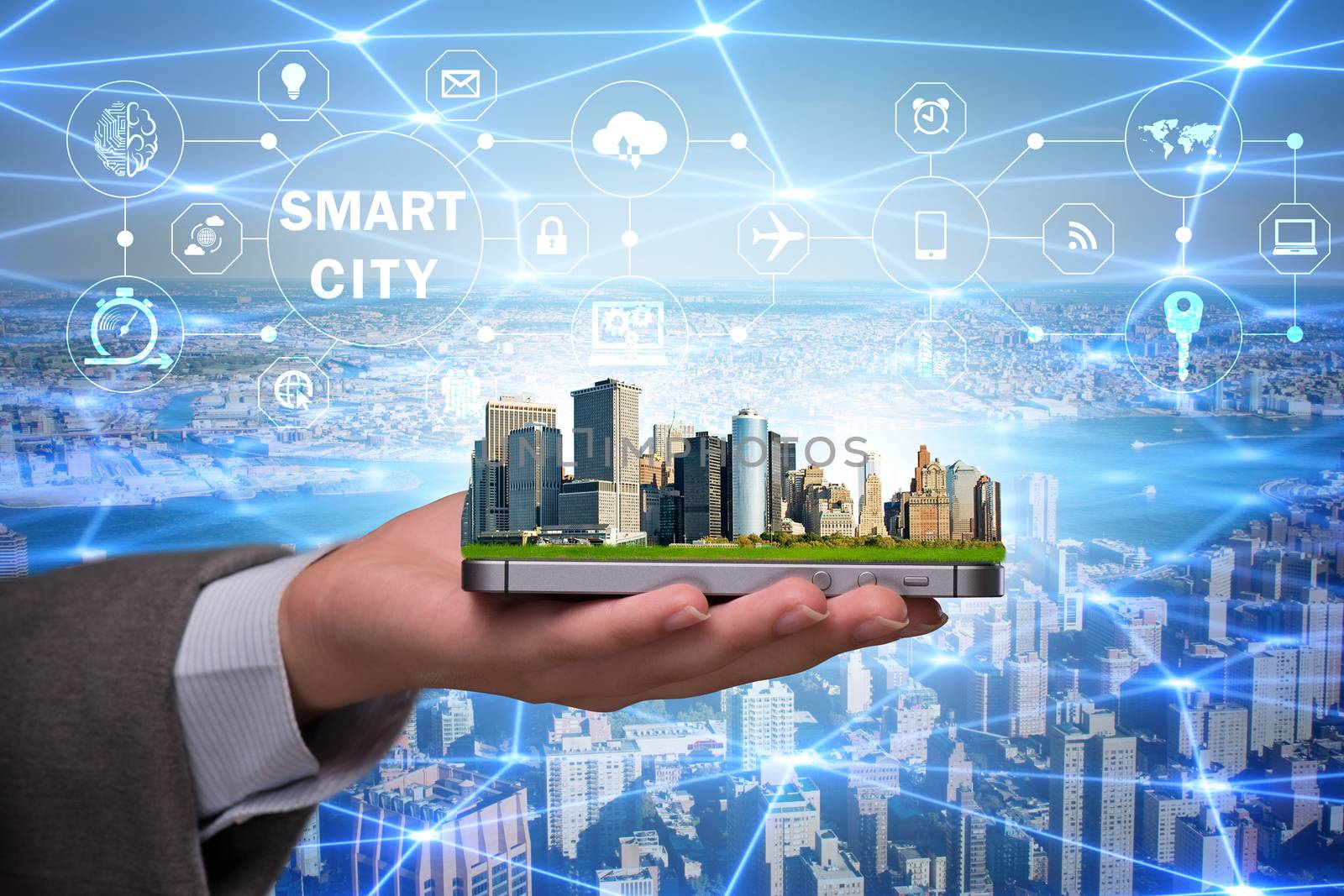 Smart city in innovation concept