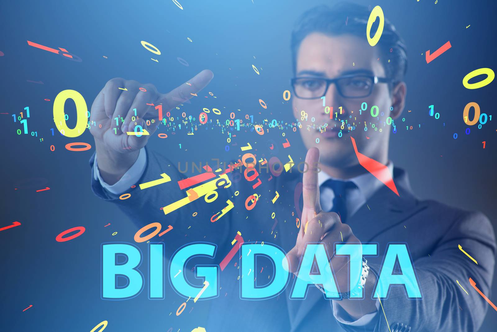 Big data concept with data mining analyst