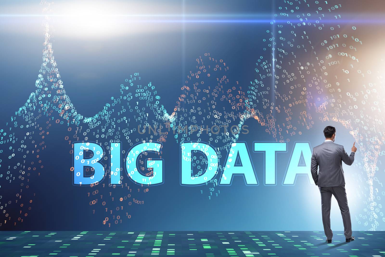 Fintech financial big data concept with analyst