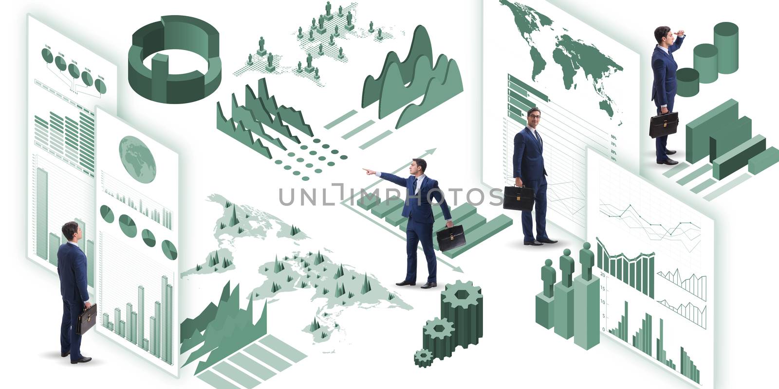 Businessman in business visualization and infographics concept by Elnur