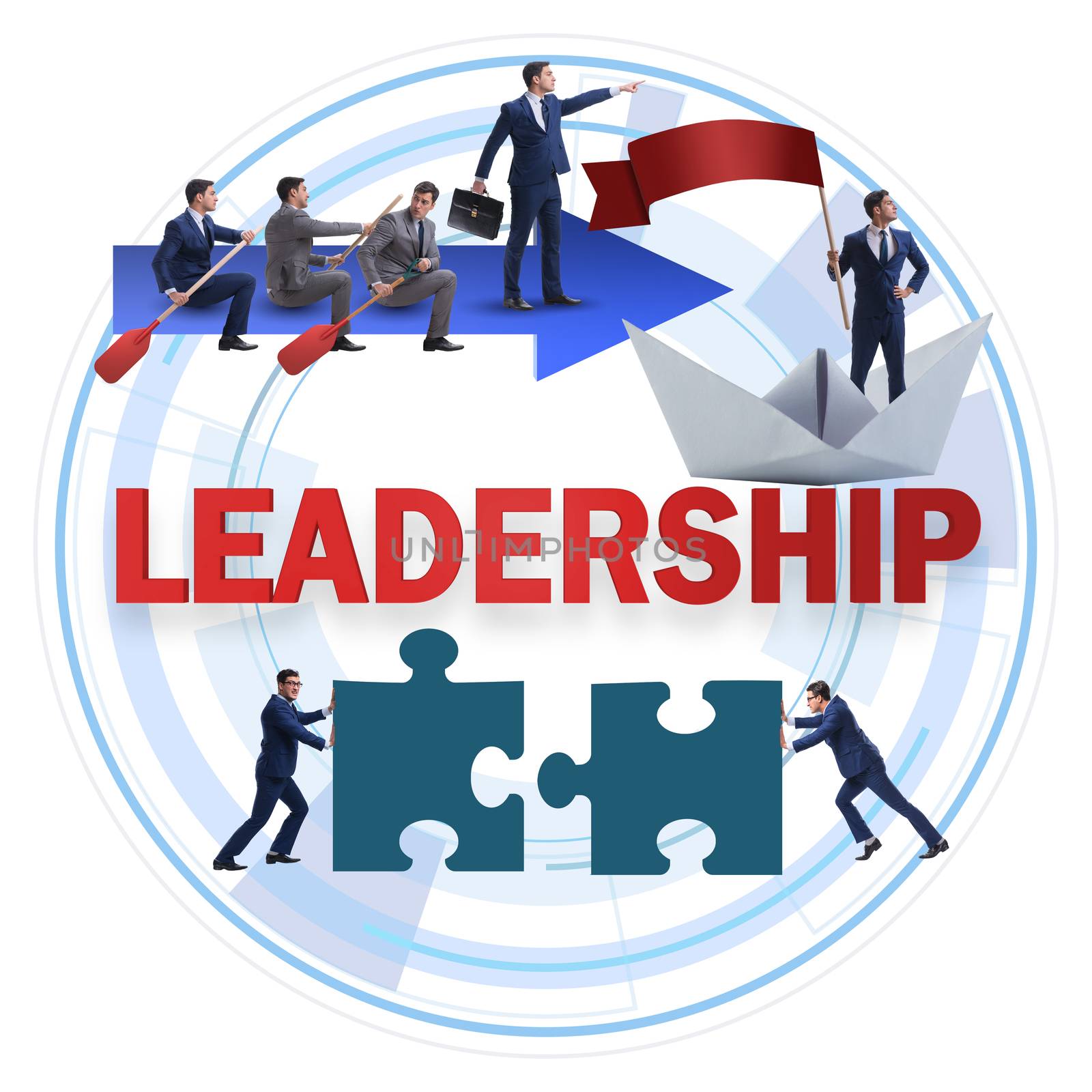 Concept of leadership with many business situations by Elnur