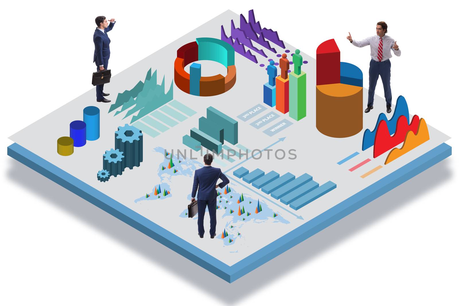 Businessman in business infographics concept