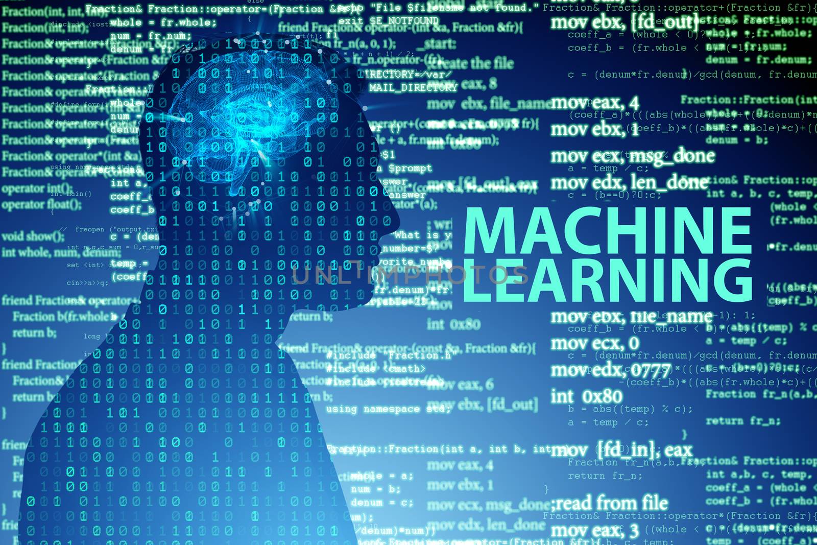 Machine learning concept as modern technology by Elnur