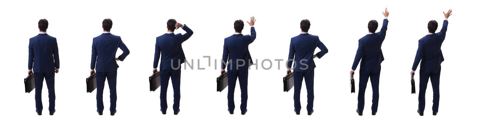 Young businessman isolated on white 