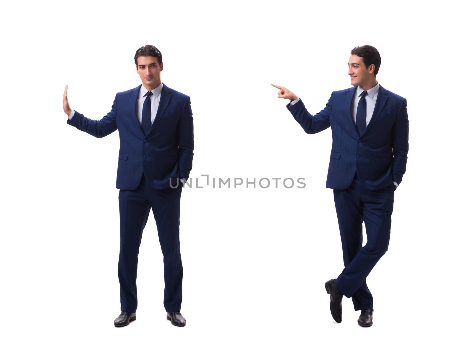 Young businessman isolated on white 