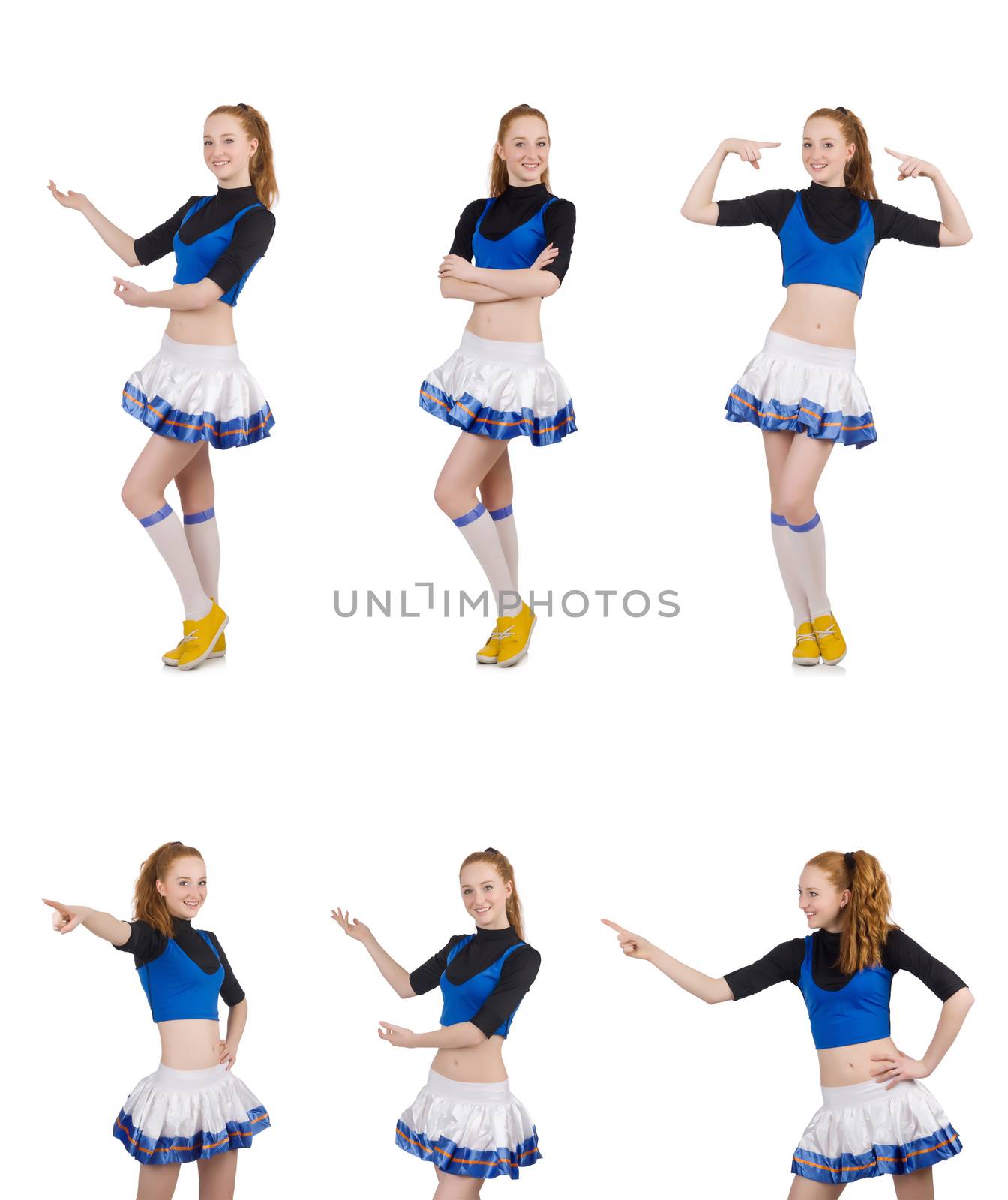 Cheerleader isolated on the white background