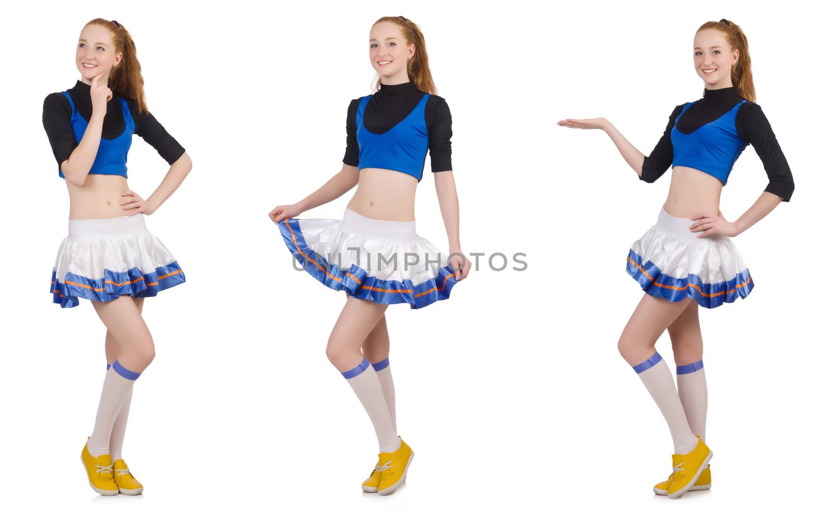 Cheerleader isolated on the white background