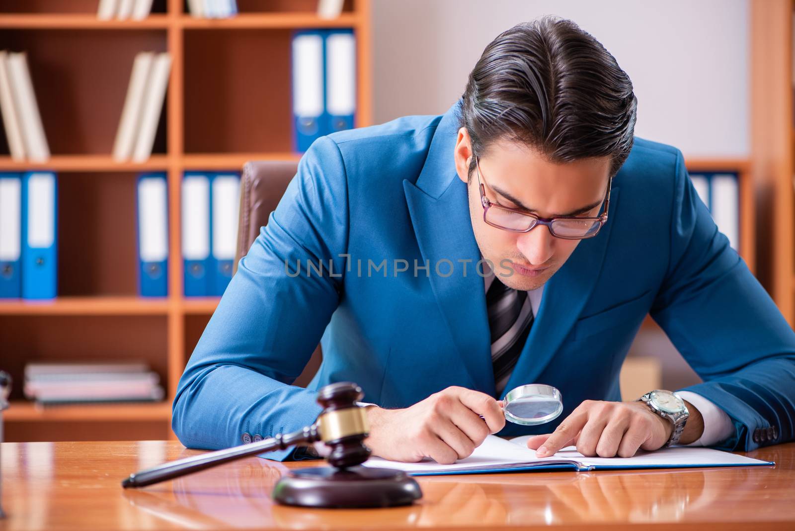 Lawyer working in the office