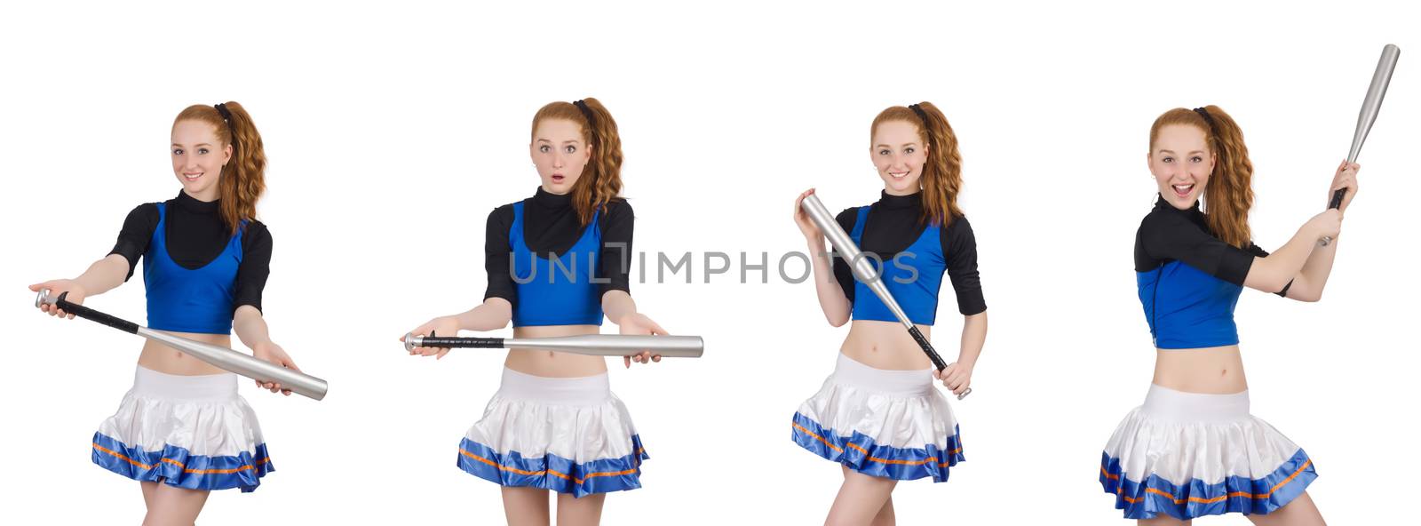 Cheerleader isolated on the white background by Elnur