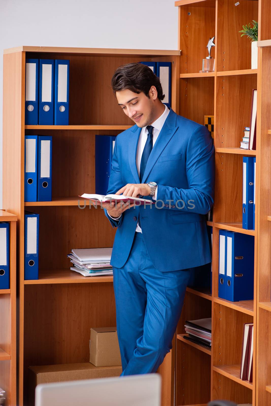 Young employee working in the office