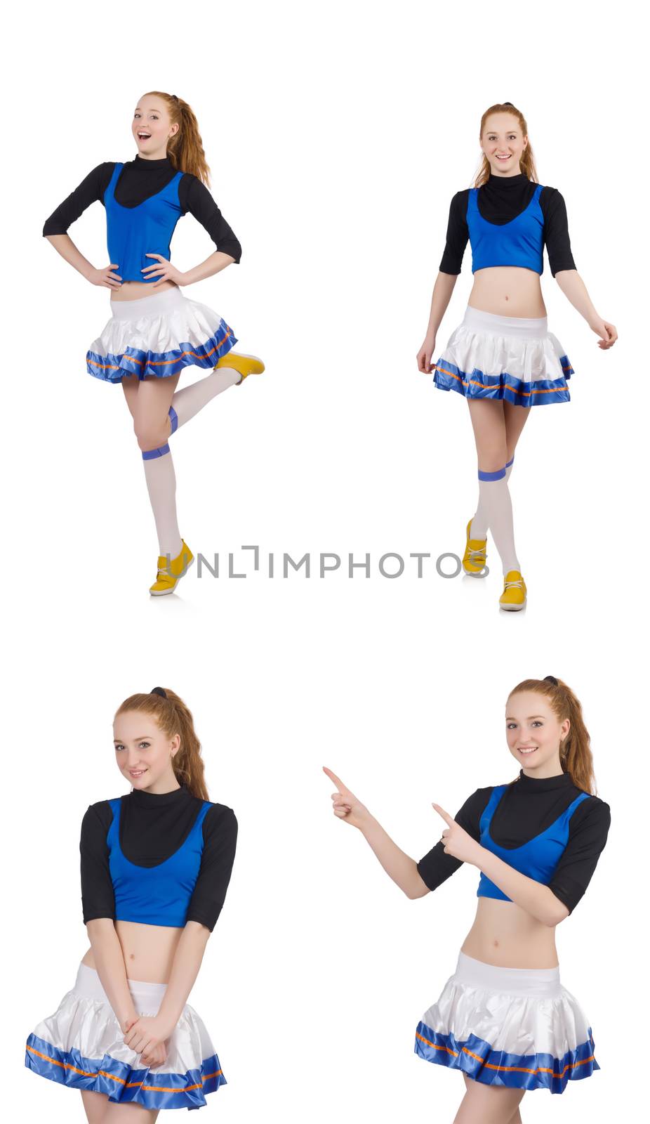 Cheerleader isolated on the white background