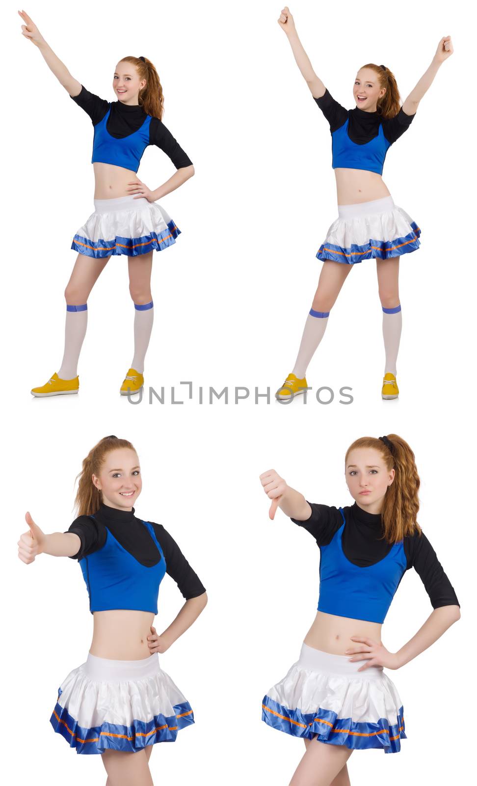 Cheerleader isolated on the white background