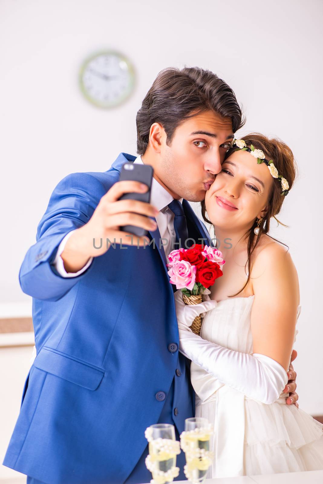 Wedding ceremony with wife and husband