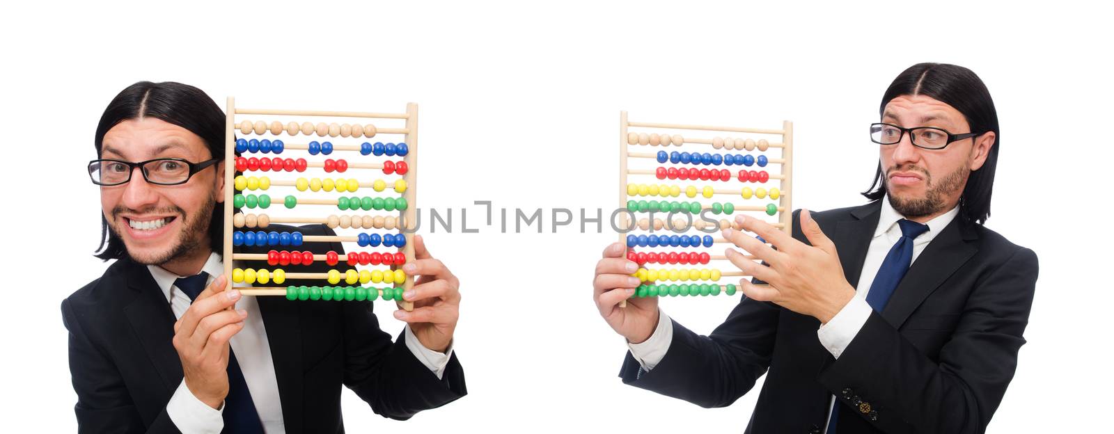 Funny man with calculator and abacus by Elnur