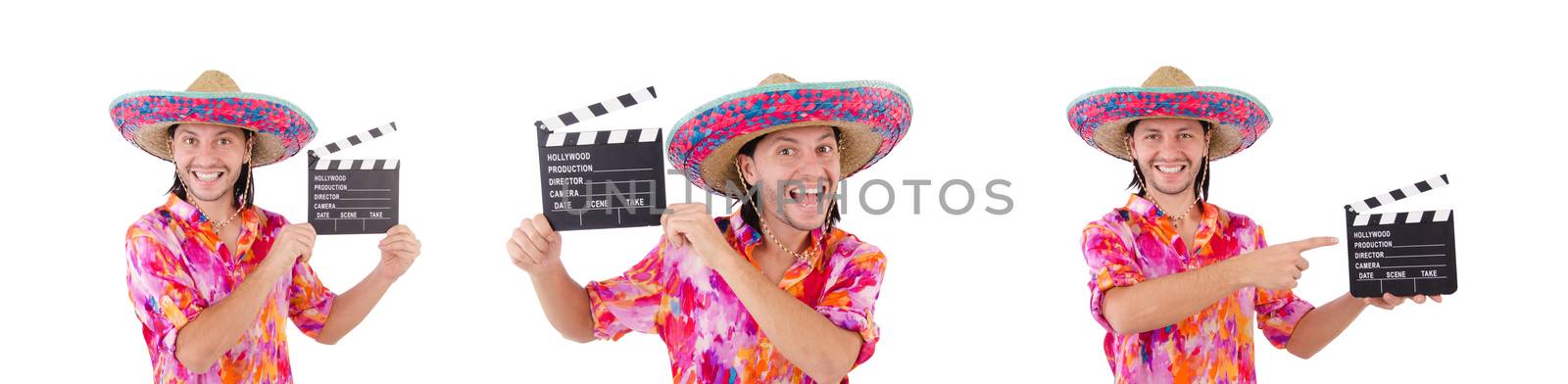 Funny mexican with sombrero hat