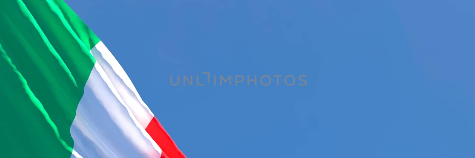 3D rendering of the national flag of Italy waving in the wind by butenkow