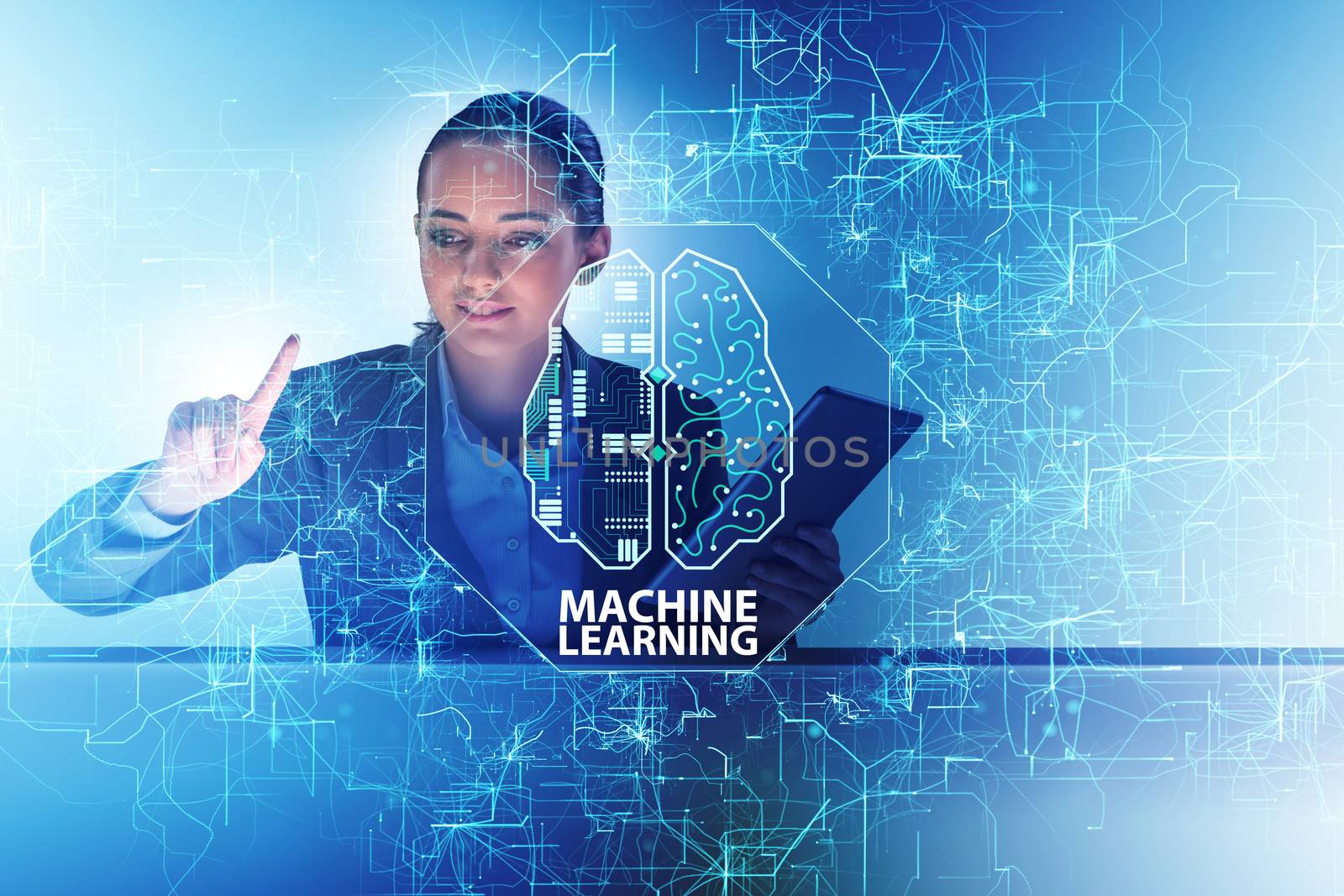 Machine learning concept as modern technology by Elnur