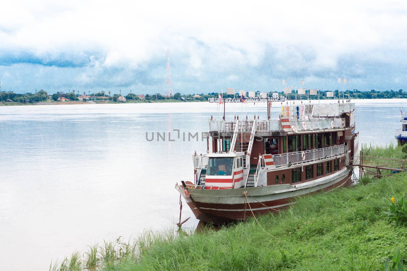 Beautiful sea with boat and blue sky, Summer and relax time conc by pt.pongsak@gmail.com