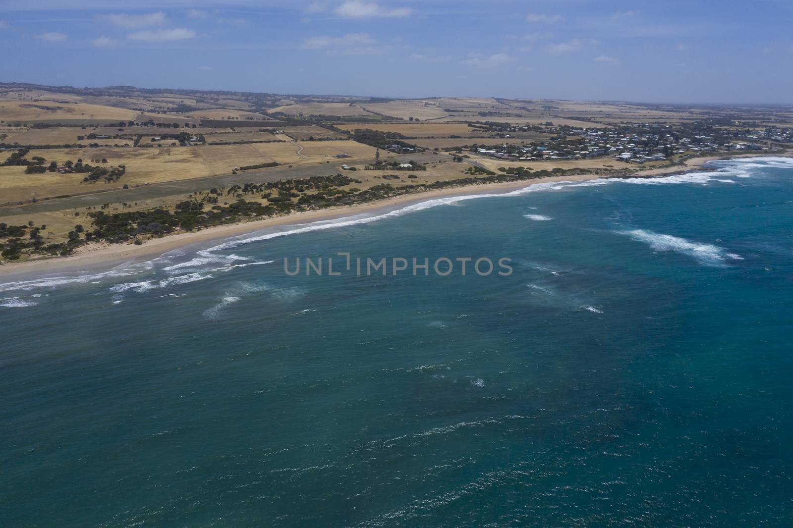 Aerial view of the Great Australian Bight in regional South Australia in Australia by WittkePhotos