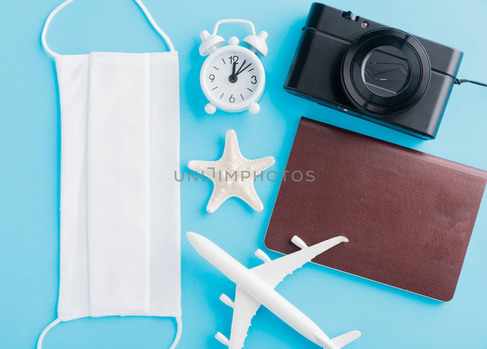 minimal model plane, airplane, starfish, compass, smartphone bla by Sorapop