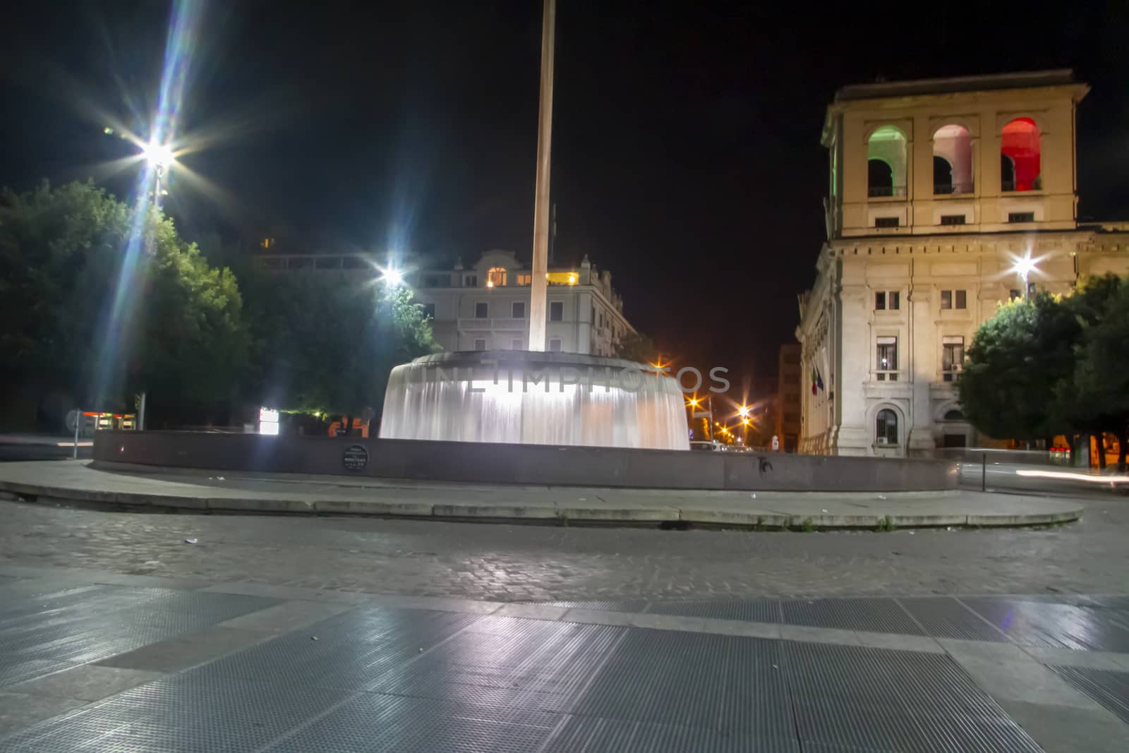 terni,italy august 18 2020:fountain of piazza cornelio tacito in the center of terni