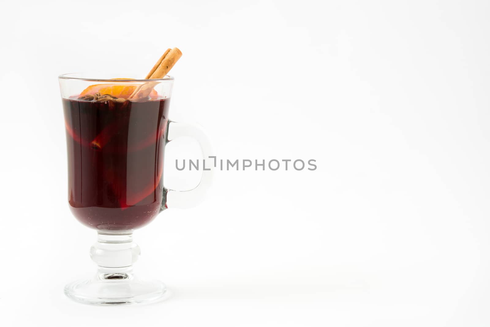 Christmas mulled wine isolated on white background