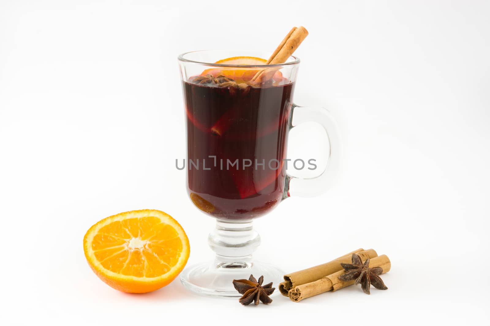 Christmas mulled wine isolated on white background by chandlervid85