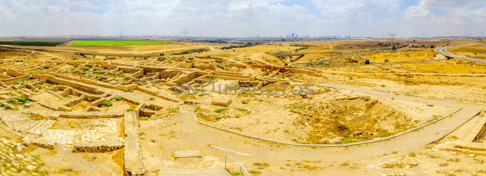 Panoramic view of Tel Beer Sheva archaeological site by RnDmS
