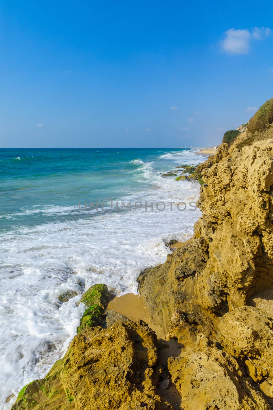 View of the Mediterranean beach of Ashkelon National Park, Southern Israel
