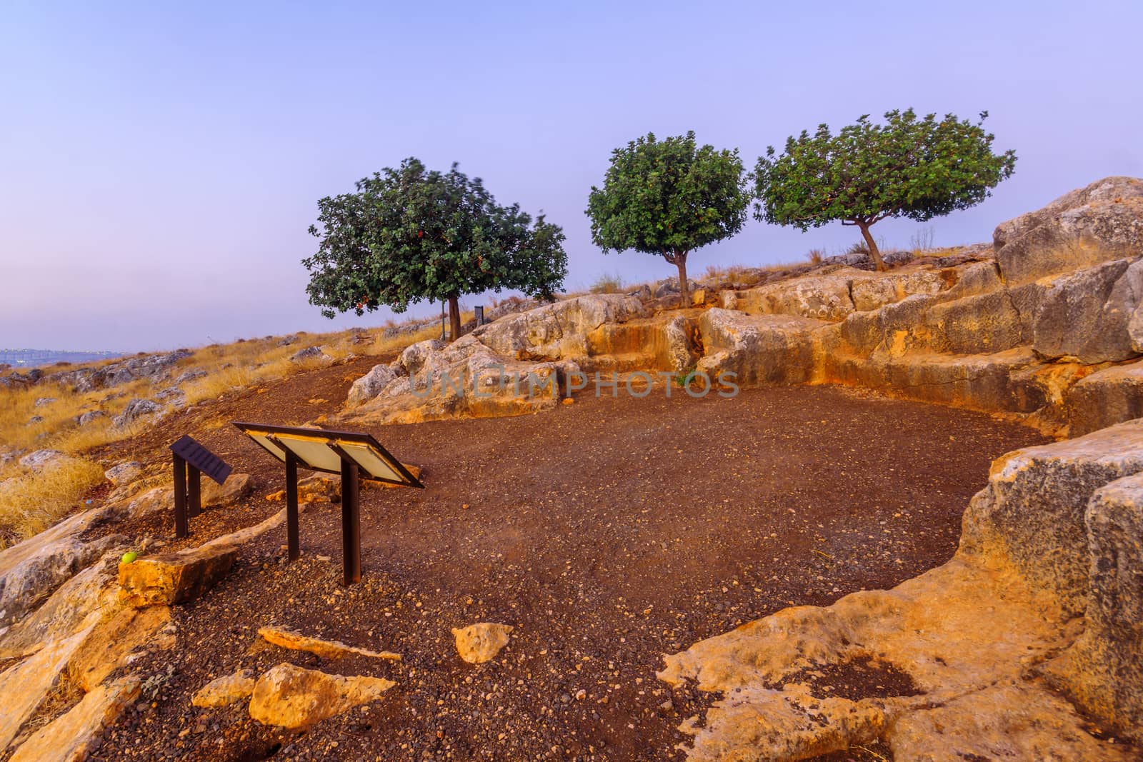 View of the Sea of Galilee lookout in Mount Arbel National Park. Northern Israel