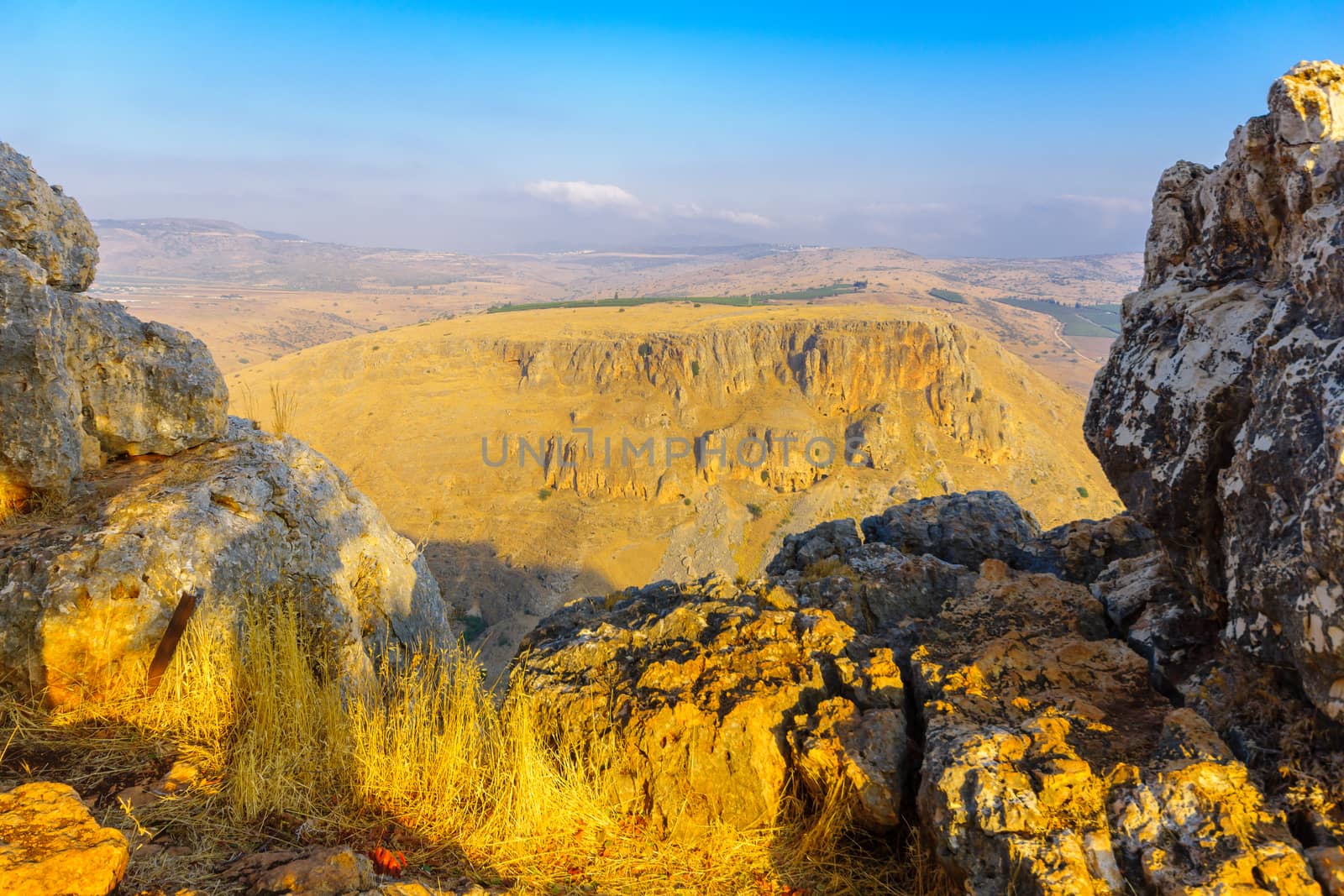 View landscape and Mount Nitay from Mount Arbel National Park. Northern Israel