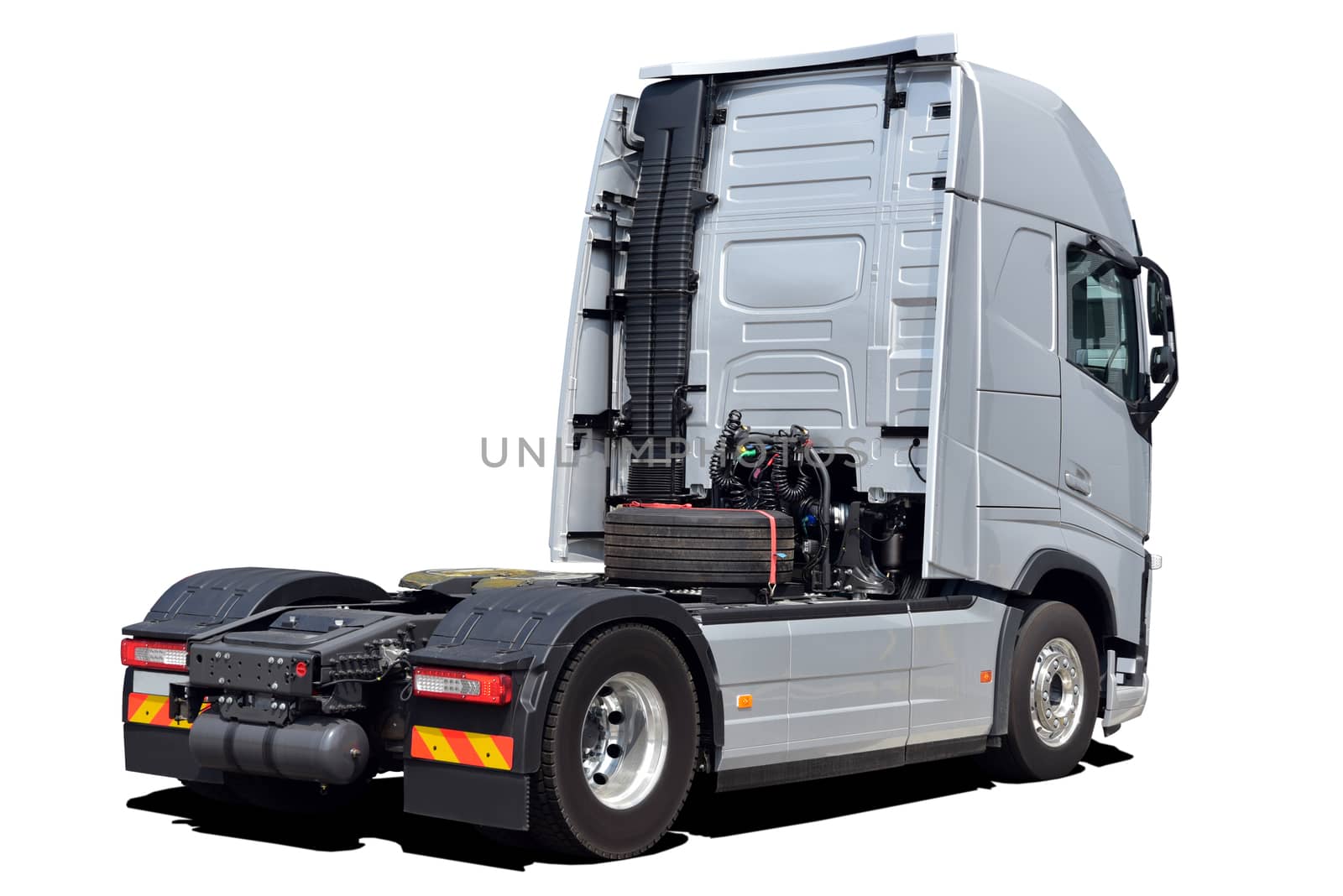 Large modern truck on a white background
