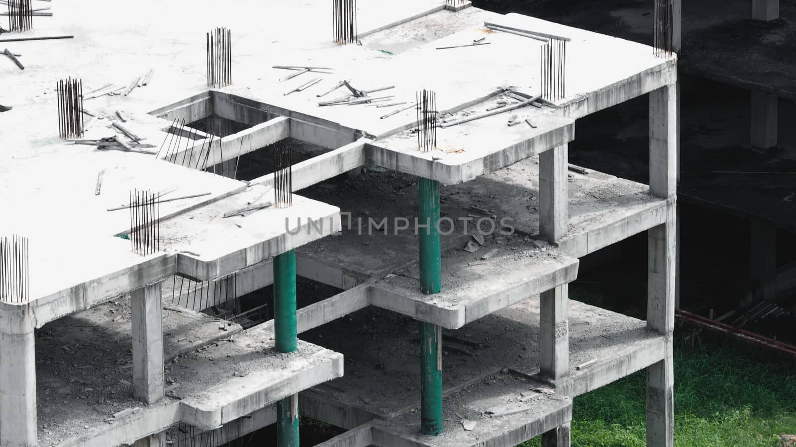 Blurred images of abandoned old dirty building  by gnepphoto