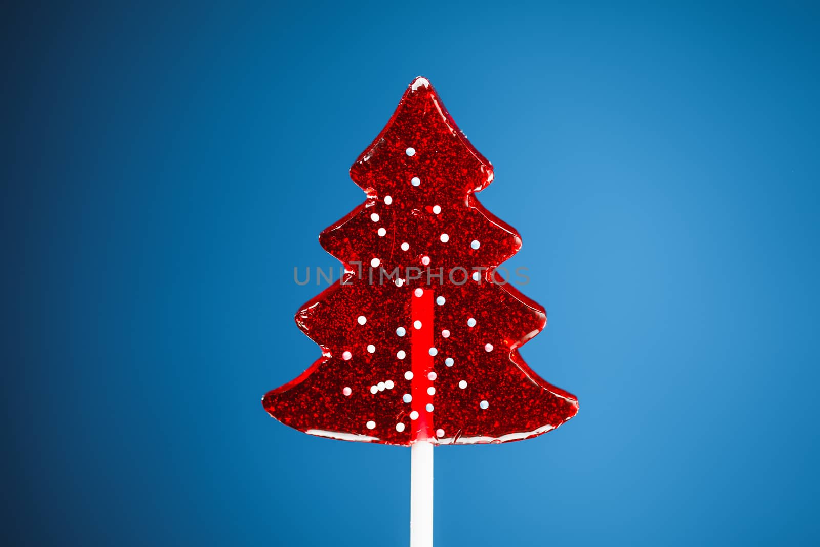 Christmas tree sweet candy, blue background by nikkytok