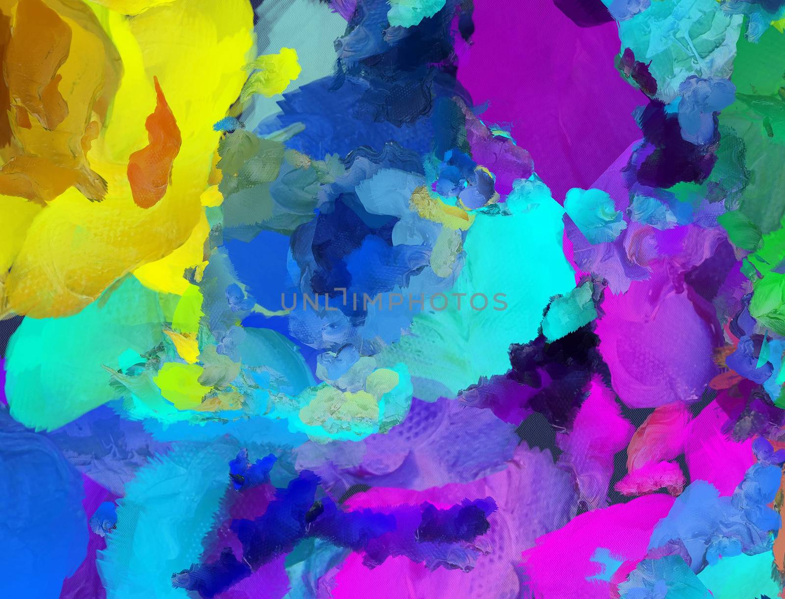 Colorful Abstract Painting. 3D rendering