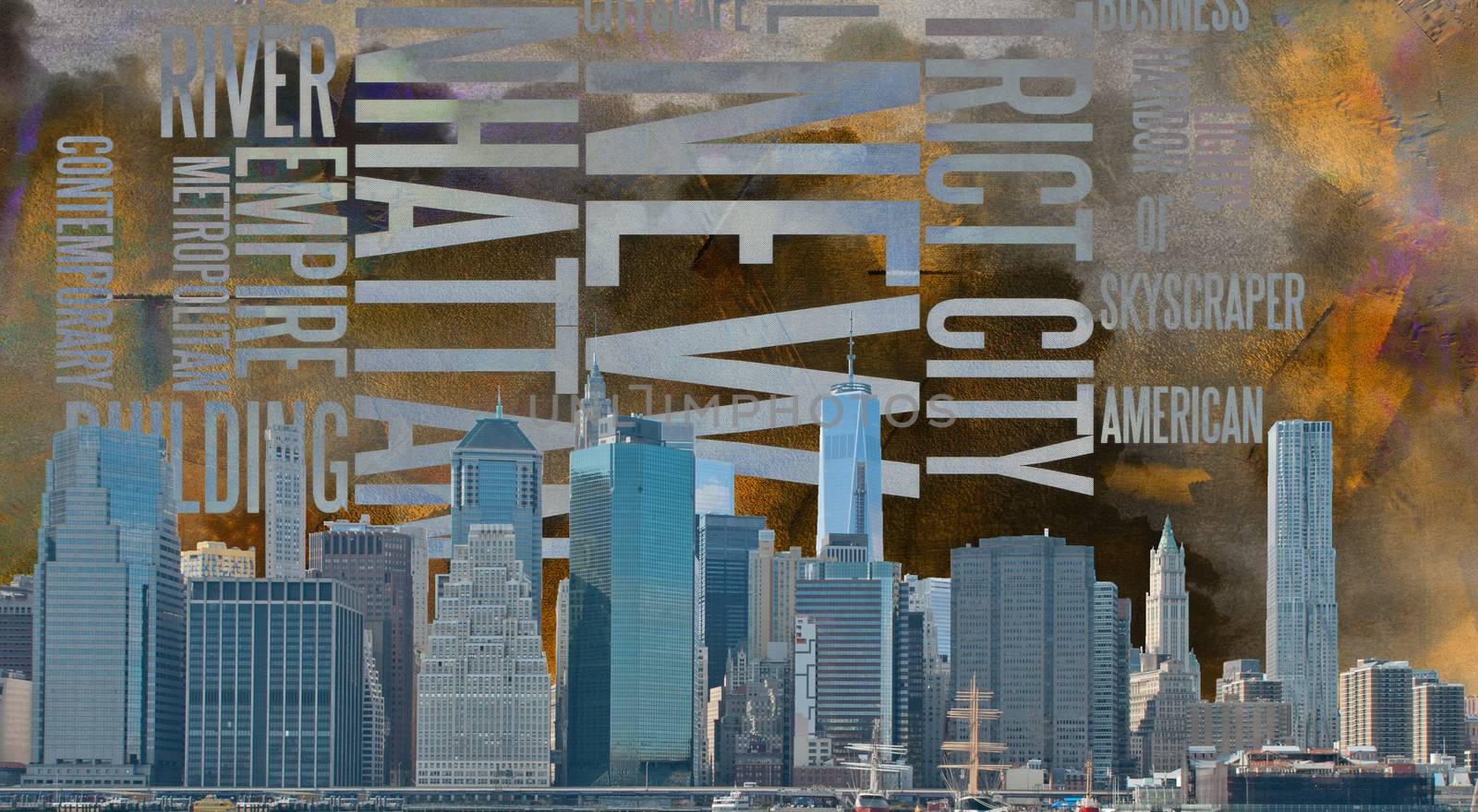 NYC Landscape. Modern urban art. 3D rendering