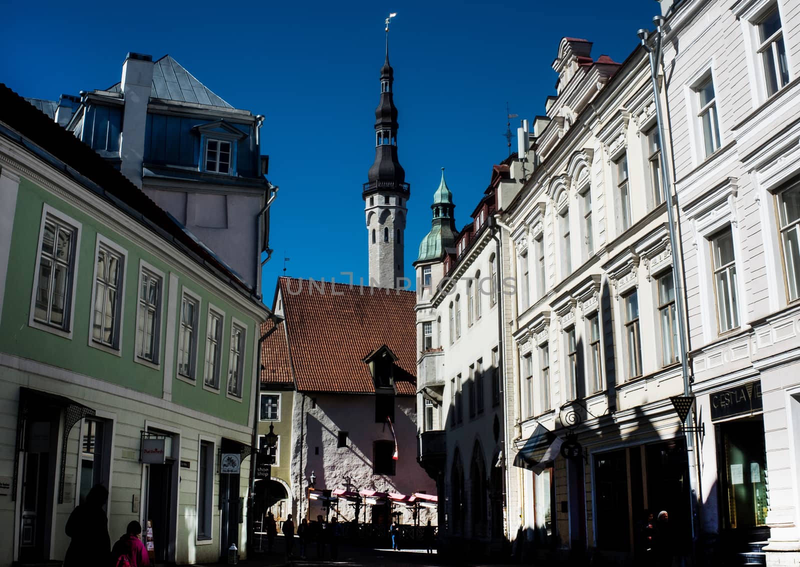 April 20, 2018, Tallinn, Estonia. Street of the old town in Tallinn.