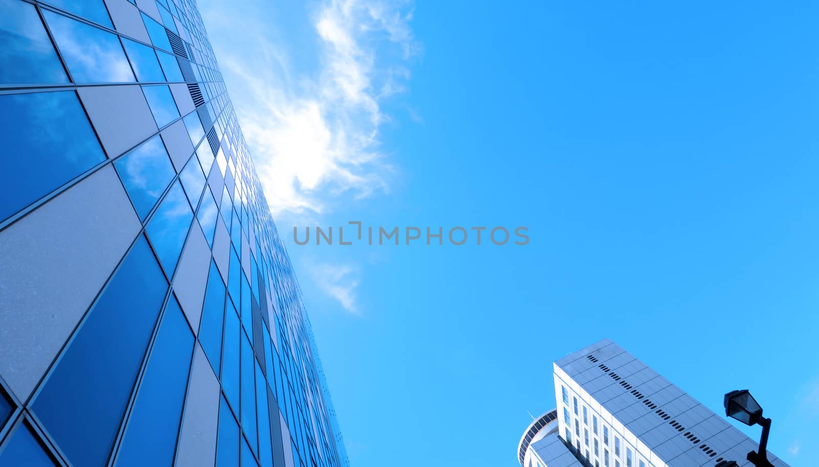 Low angle view images of modern style building  by gnepphoto