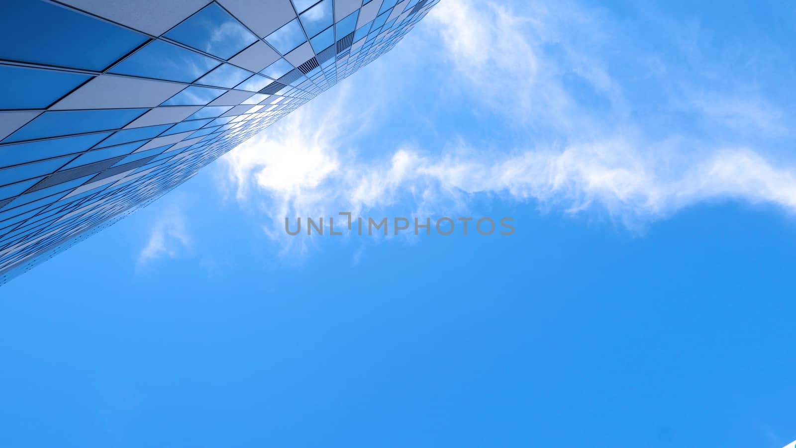 Low angle view images of modern style building  by gnepphoto