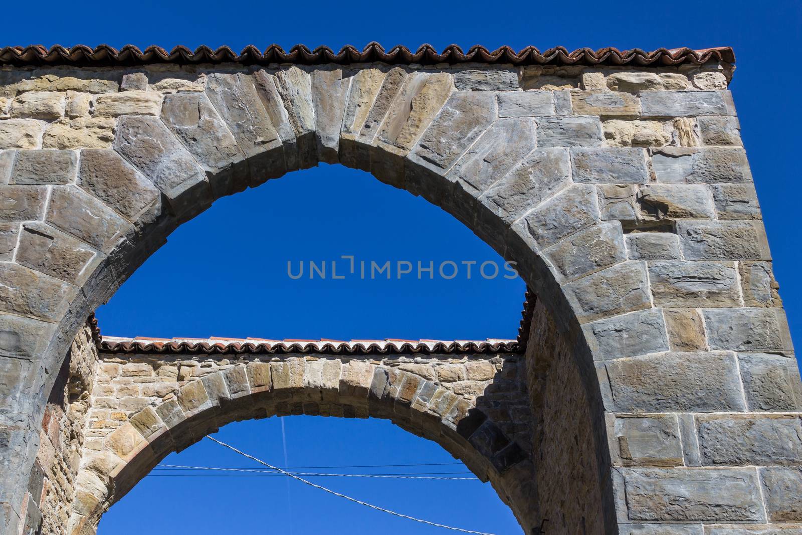 Bottom view of an ancient medieval passage.
