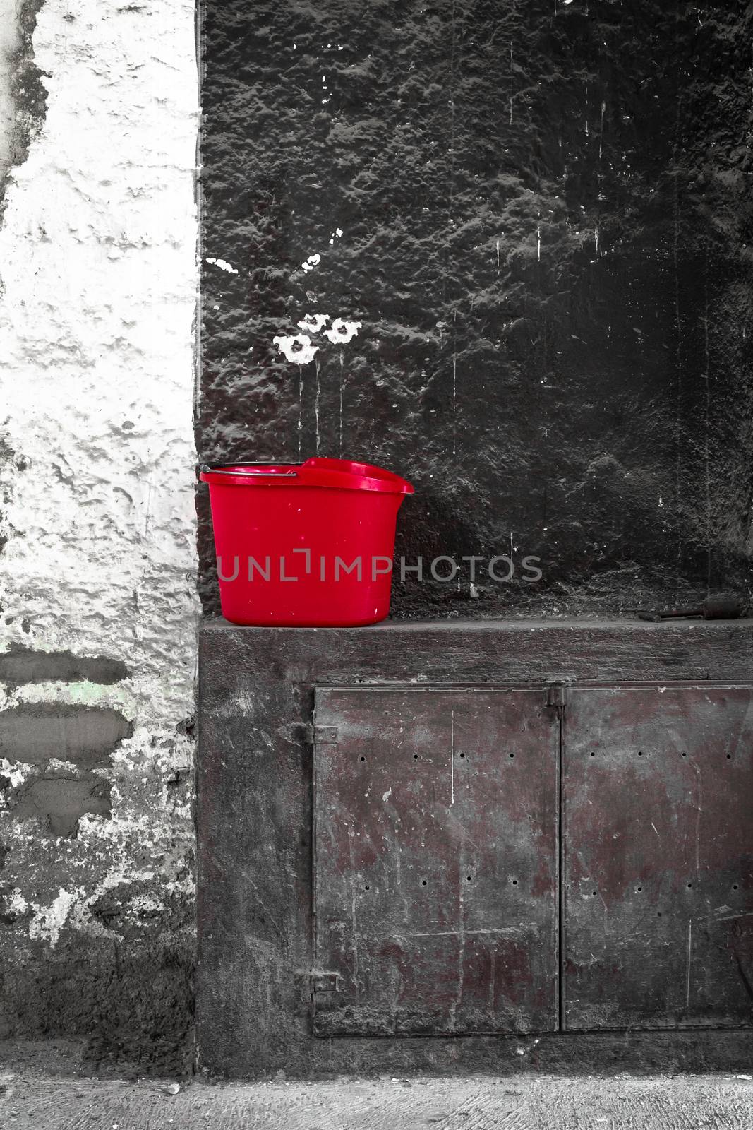 Grunge representation of a flowerpot in environmental decay.