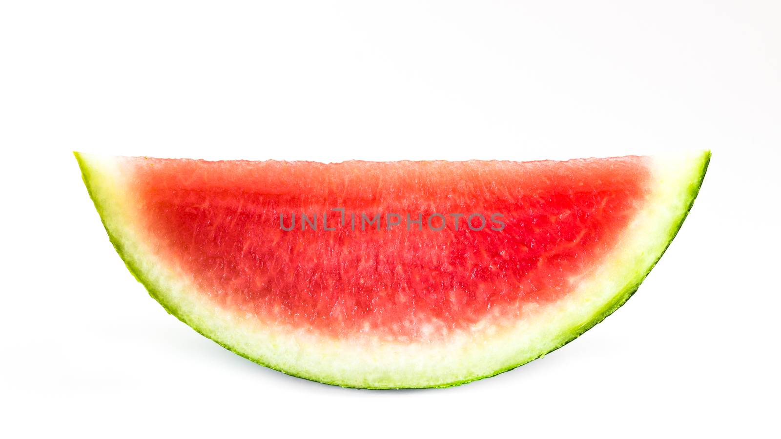 A slice of ripe watermelon, isolated on white background.