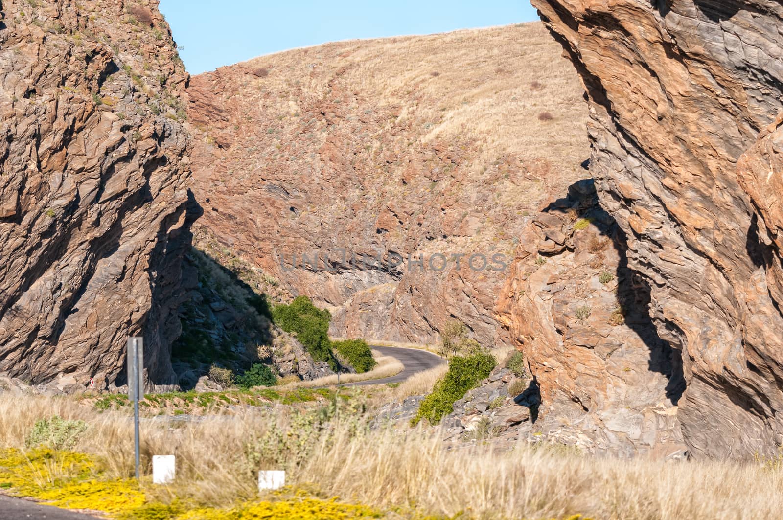 View of the Kuiseb Pass and Kuiseb Canyon on road C14 in Namibia