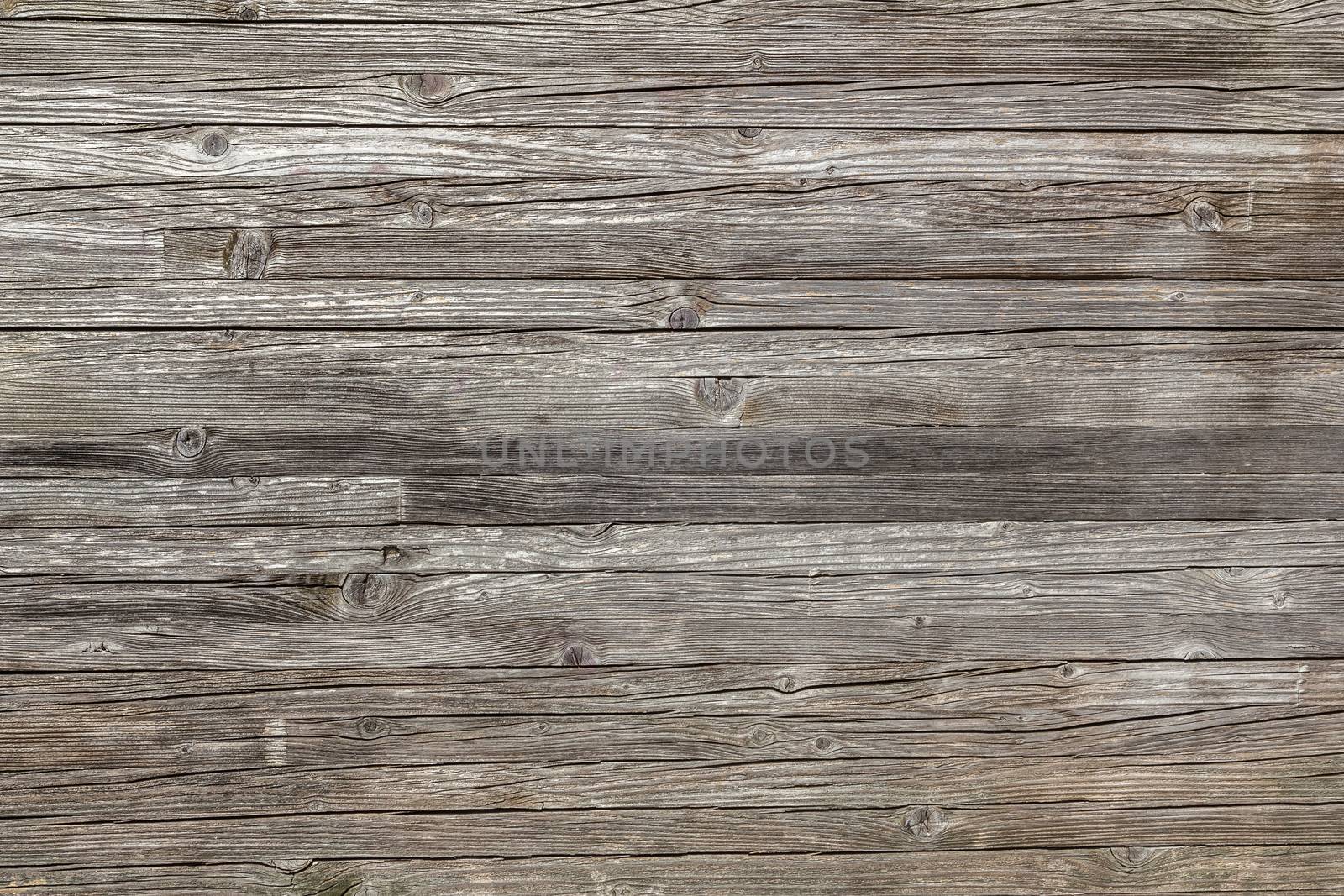 Rough wooden wall with knots and horizontal panels. It can be used as texture and backgrounds.