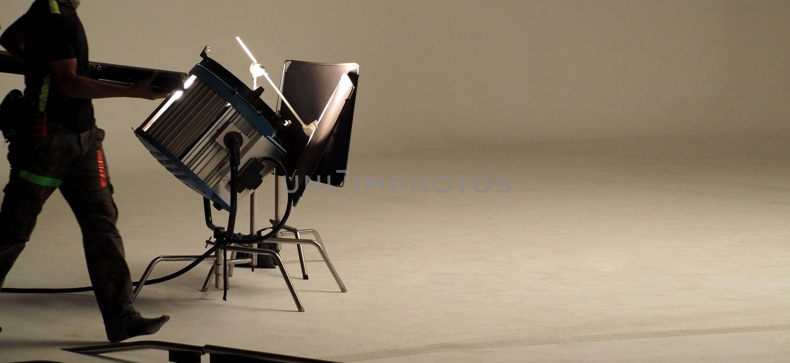 Big studio lights for video movie or film production by gnepphoto