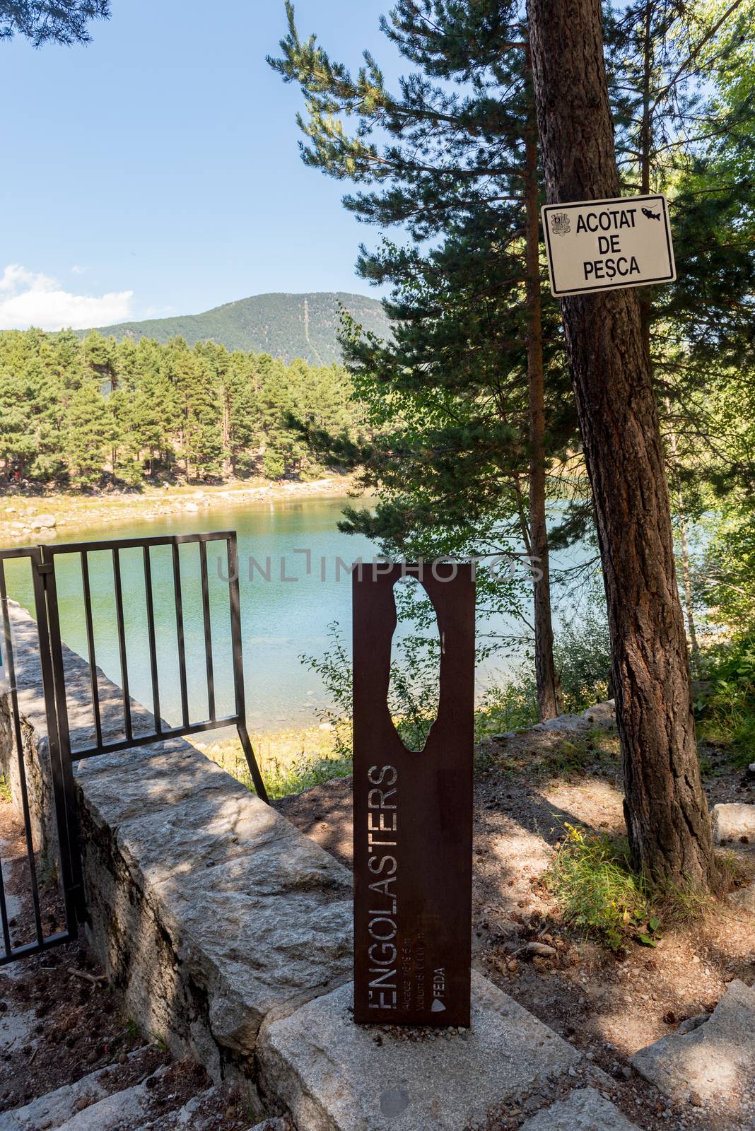 Escaldes Engodany, Andorra : 20 August 2020 : Tourists enjoying the Summer Afternoon at Lake Engolasters in the Pyrenees. Escaldes Engordany, Andorra in summer 2020