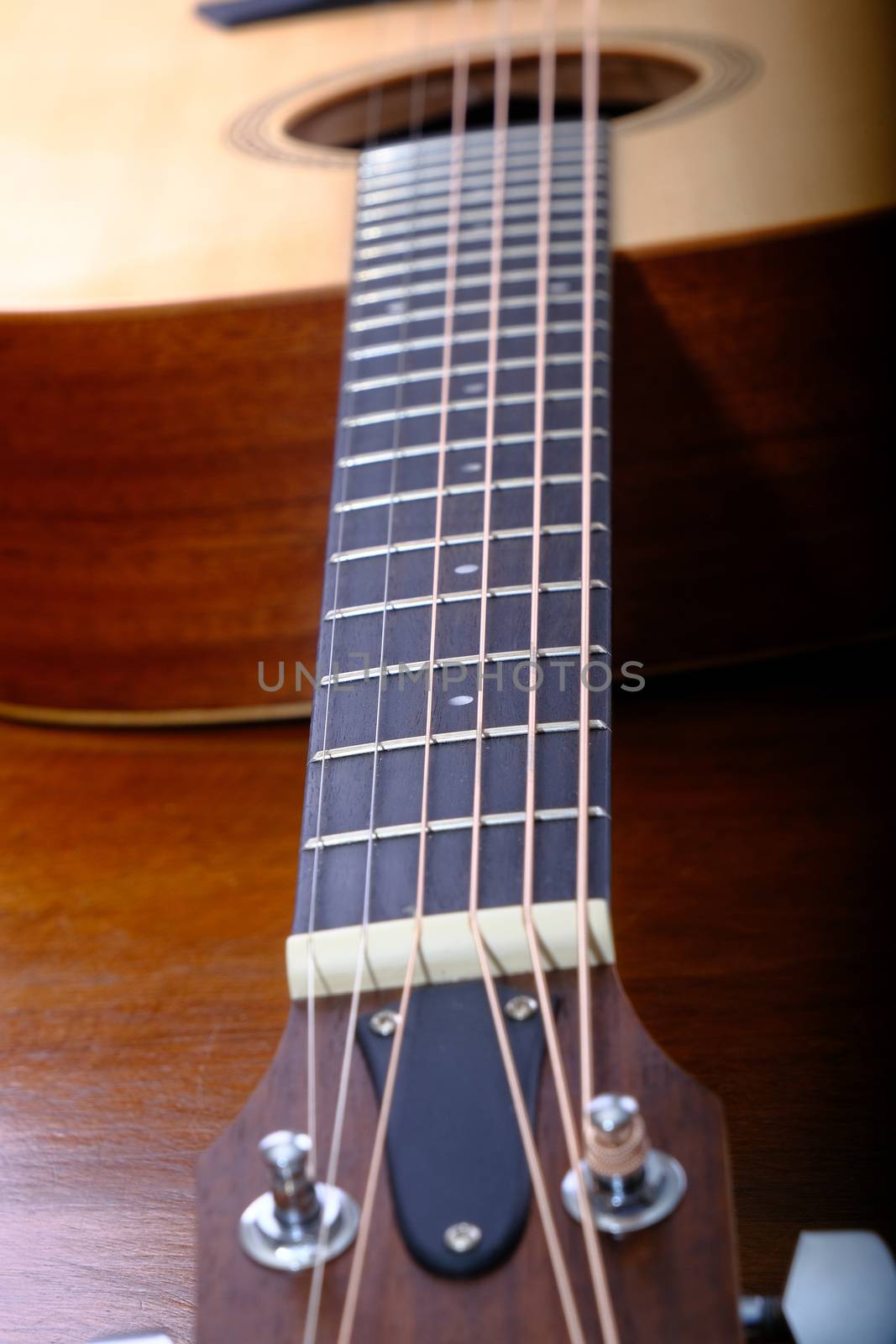 Details on a nice sitka spruce acoustic guitar