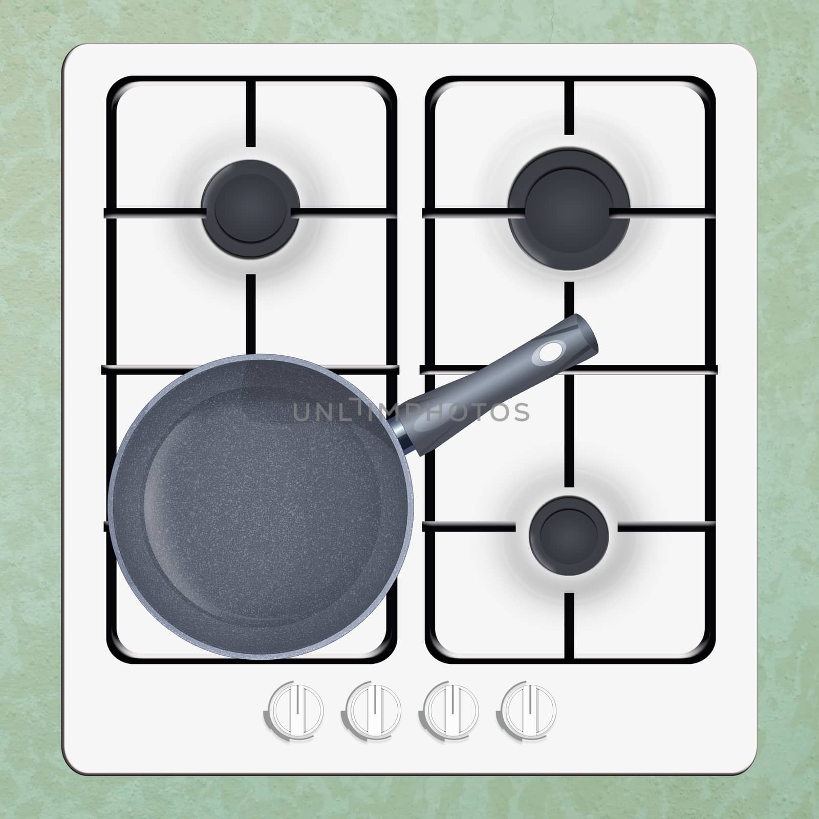 illustration of cooker with pan