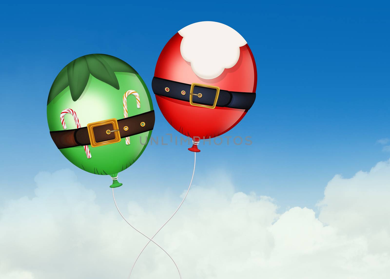 Santa Claus and elf balloon by adrenalina